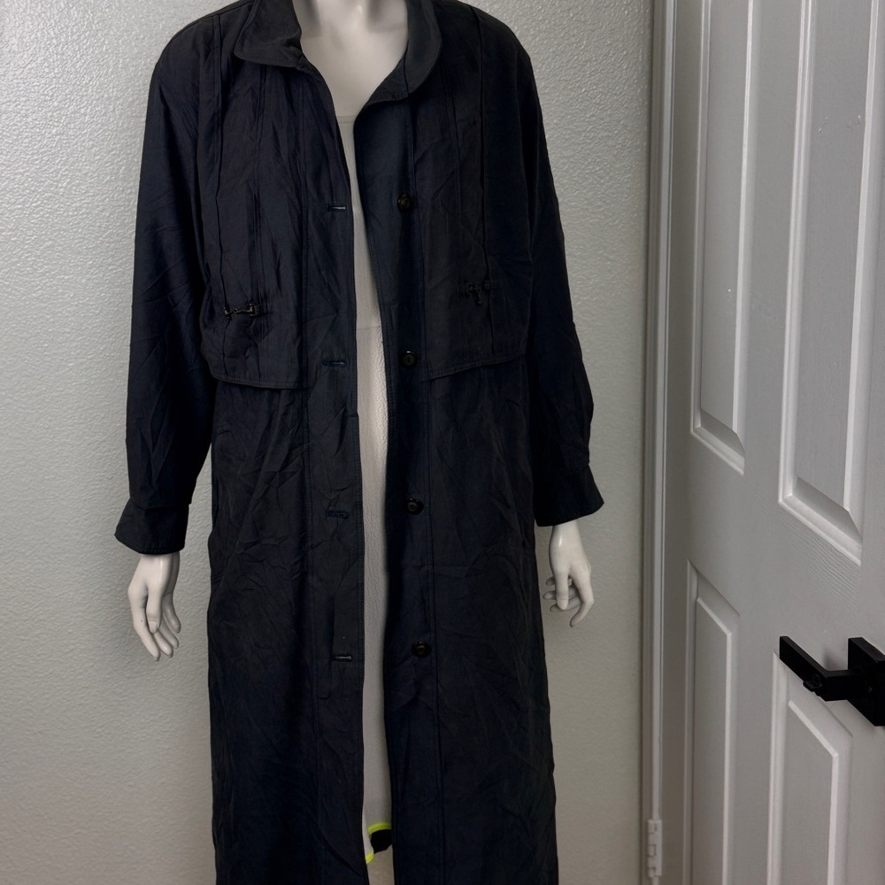 Unbranded Women’s Black Long Trench Coat 10P